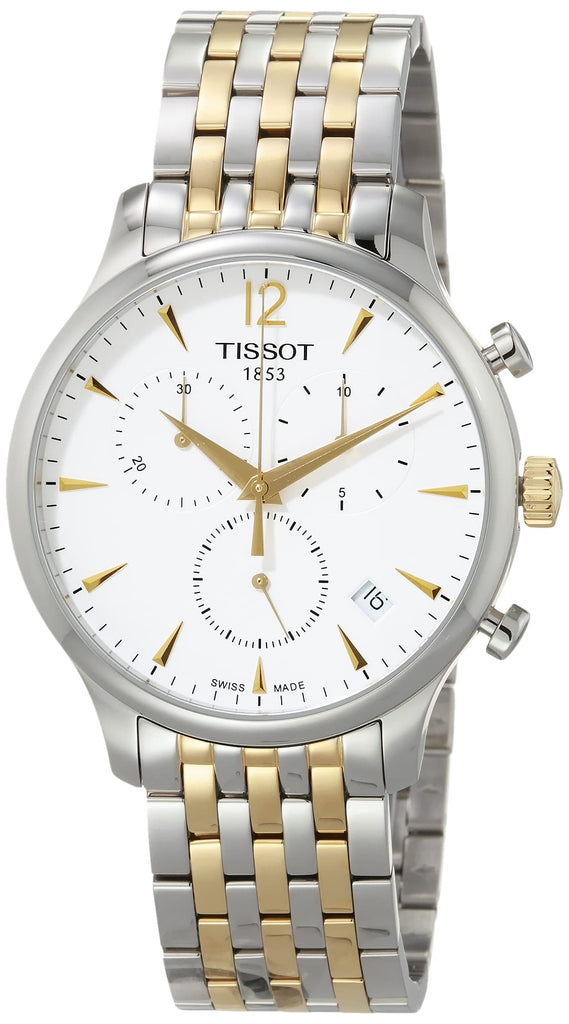Tissot T Classic Tradition Chronograph White Dial Two Tone Steel Strap Watch For Men - T063.617.22.037.00 Buy Now By Tissot