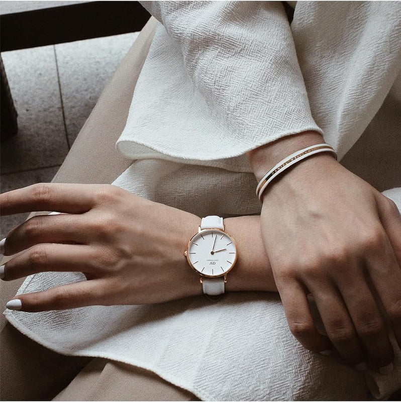 Daniel Wellington Petite Bondi White Dial White Leather Strap Watch for Women - DW00100189 Buy Now By Daniel Wellington