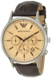 Emporio Armani Classic Chronograph Beige Dial Brown Leather Strap Watch For Men - AR2433 Buy Now By Emporio Armani