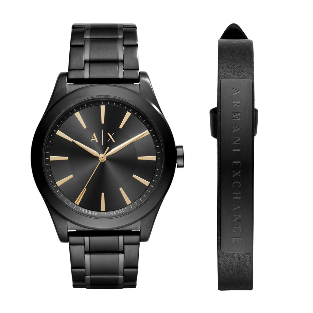 Armani Exchange Nico Analog Black Dial Black Steel Strap Watch For Men - AX7102 Buy Now By Armani Exchange