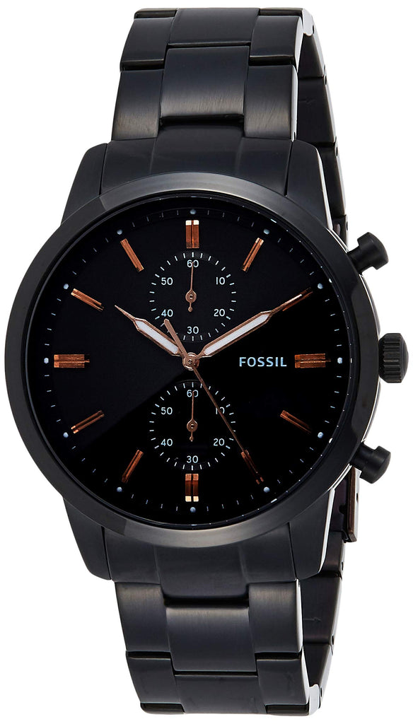 Fossil Townsman Chronograph Black Dial Black Steel Strap Watch for Men - FS5379 Buy Now By Fossil