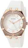 Guess Cosmo Diamonds Silver Dial White Rubber Strap Watch for Women - GW0034L2 Buy Now By Guess
