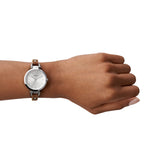 Fossil Georgia White Dial Brown Leather Strap Watch for Women - ES3060 Buy Now By Fossil
