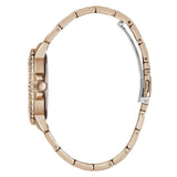 Guess Crown Jewel Multifunction Diamonds White Dial Rose Gold Steel Strap Watch For Women - GW0410L3 Buy Now By Guess