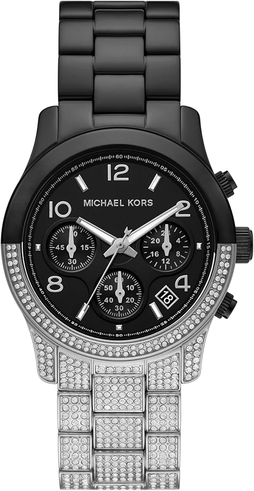 Michael Kors Runway Pavé Black Dial Two Tone Steel Strap Watch for Women - MK7433 Buy Now By Michael Kors
