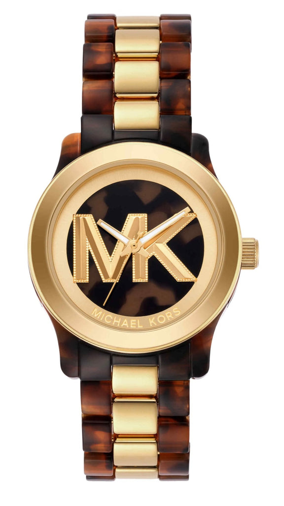 Michael Kors Runway Three-Hand Brown Dial Two Tone Steel Strap Watch for Women - MK7354 Buy Now By Michael Kors