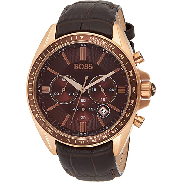 Hugo Boss Driver Sport Chronograph Brown Dial Brown Leather Strap Watch for Men - 1513093 Buy Now By Hugo Boss