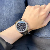 Michael Kors Lexington Chronograph Black Dial Silver Steel Strap Watch For Women - MK7277 Buy Now By Michael Kors