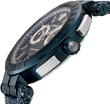 Versace Aion Chronograph Blue Dial Blue Leather Strap Watch for Men - VBR070017 Buy Now By Versace