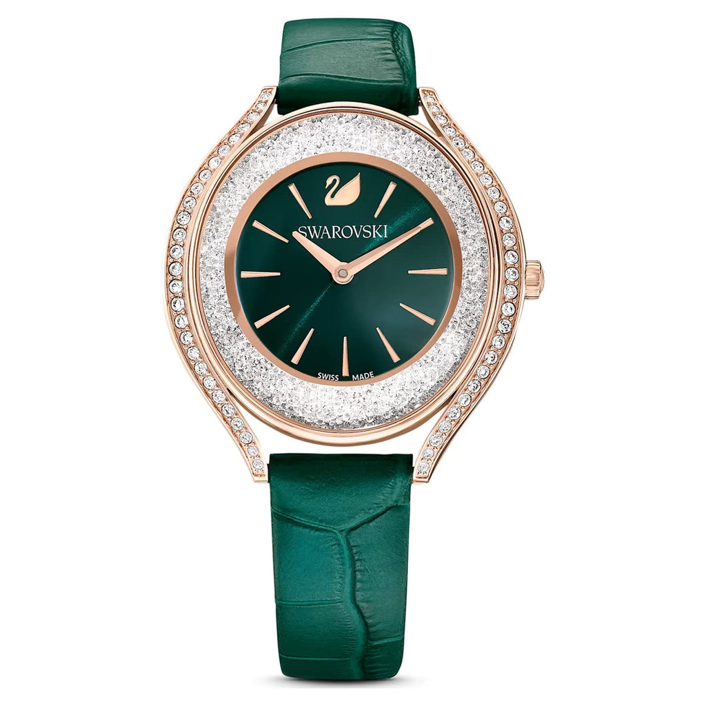 Swarovski Crystalline Aura Green Dial Green Leather Strap Watch for Women - 5644078 Buy Now By Swarovski