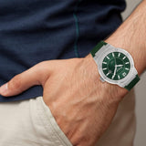 Salvatore Ferragamo F-80 Classic Green Dial Green Rubber Strap Watch for Men - SFHY02722 Buy Now By Salvatore Ferragamo