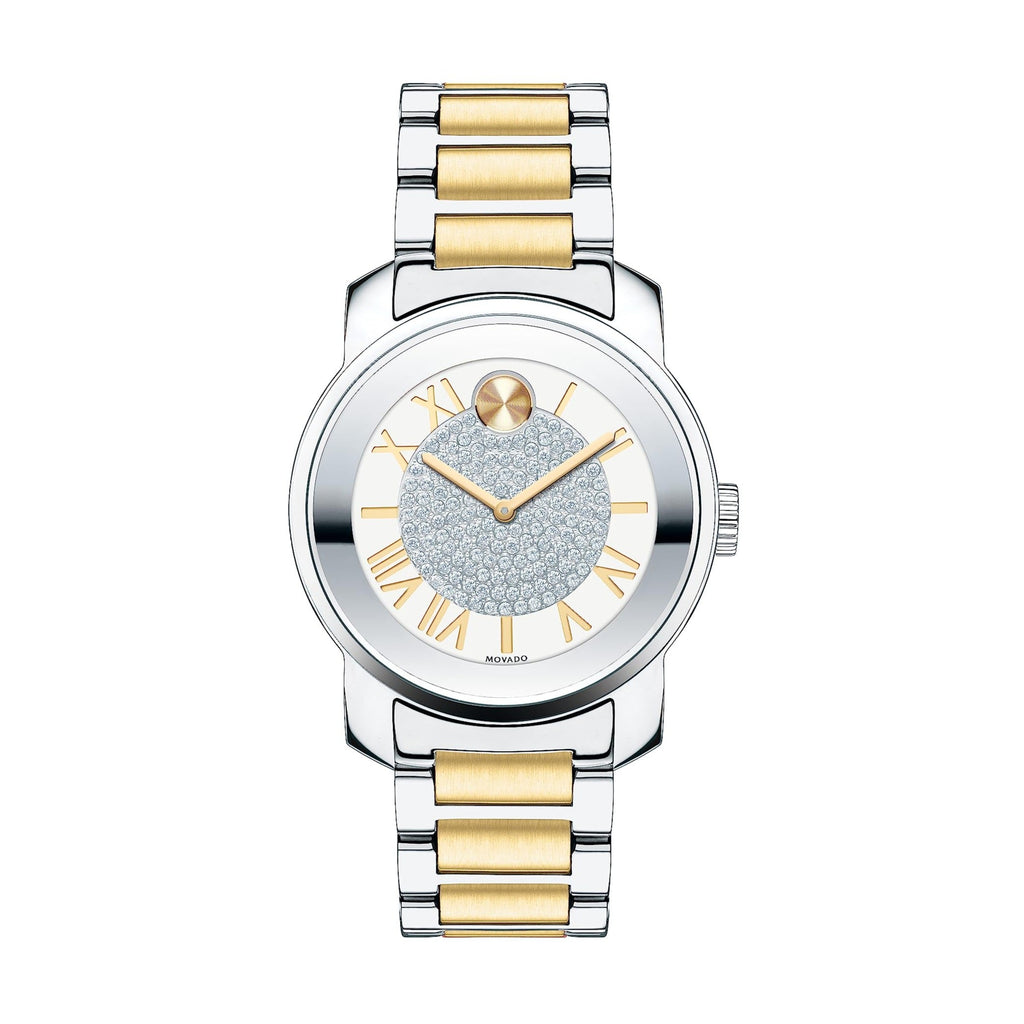 Movado Bold Silver Dial Two Tone Steel Strap Watch For Women - 3600256 Buy Now By Movado