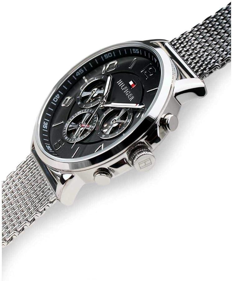 Tommy Hilfiger Chronograph Black Dial Silver Mesh Bracelet Watch for Men - 1791292 Buy Now By Tommy Hilfiger