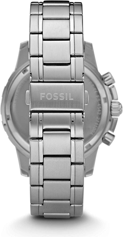 Fossil Dean Chronograph Black Dial Silver Steel Strap Watch for Men - FS4542 Buy Now By Fossil