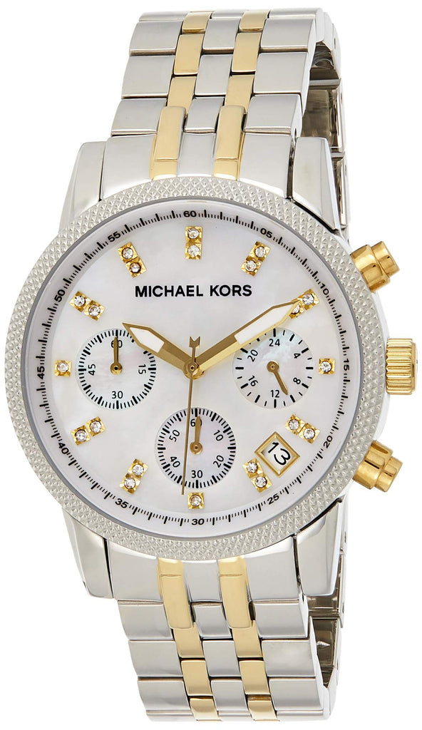 Michael Kors Ritz Chronograph White Dial Two Tone Steel Strap Watch for Women - MK5057 Buy Now By Michael Kors