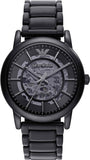 Emporio Armani Meccanico Skeleton Black Dial Black Steel Strap Watch For Men - AR60045 Buy Now By Emporio Armani