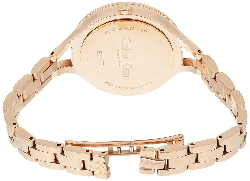 Calvin Klein Graphic Silver Dial Rose Gold Steel Strap Watch for Women - K7E23646 Buy Now By Calvin Klein
