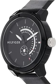 Tommy Hilfiger Denim Quartz Black Dial Black Leather Strap Watch for Men - 1791479 Buy Now By Tommy Hilfiger