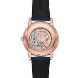 Emporio Armani Meccanico Automatic Blue Dial Blue Leather Strap Watch For Men - AR60050 Buy Now By Emporio Armani