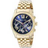 Michael Kors Lexington Chronograph Blue Dial Gold Steel Strap Watch For Women - MK6206 Buy Now By Michael Kors
