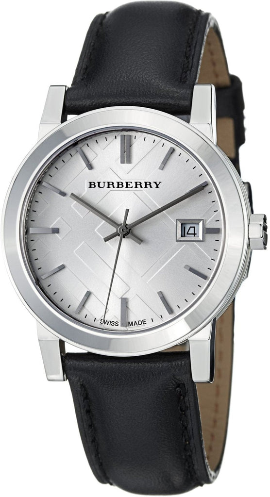Burberry The City Silver Dial Black Leather Strap Watch for Women - BU9106 Buy Now By Burberry