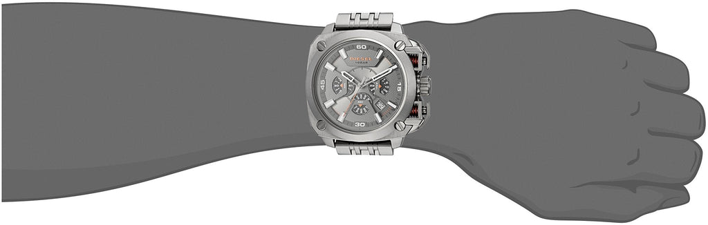 Diesel BAMF Chronograph Gray Dial Gray Steel Strap Watch For Men - DZ7344 Buy Now By Diesel