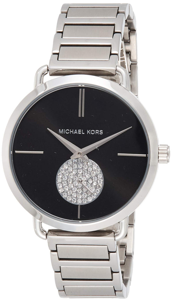 Michael Kors Portia Black Dial Silver Steel Strap Watch for Women - MK3638 Buy Now By Michael Kors