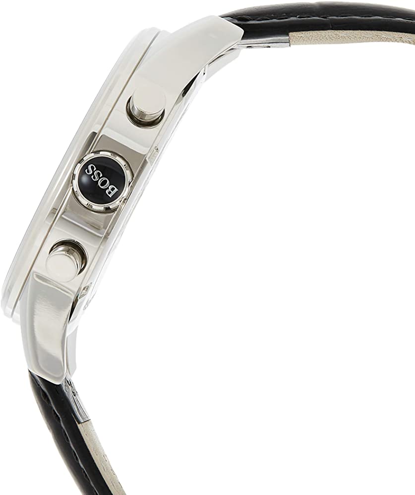 Hugo Boss Jet Silver Dial Black Leather Strap Watch for Men - 1513282 Buy Now By Hugo Boss