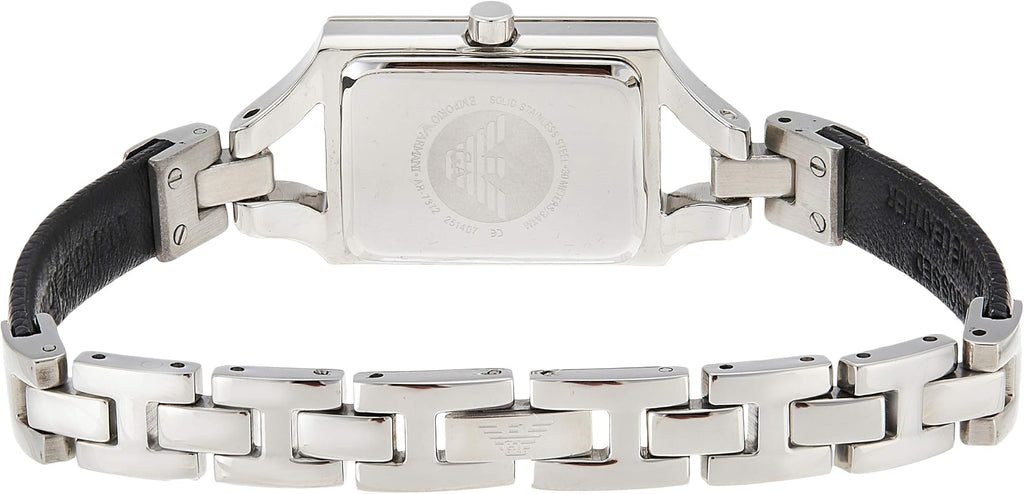 Emporio Armani Chiara Analog Silver Dial Black Leather Strap Watch For Women - AR7372 Buy Now By Emporio Armani