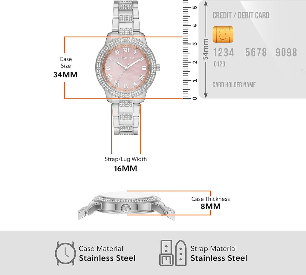 Michael Kors Tibby Multifunction Crystals Pink Dial Silver Steel Strap Watch for Women - MK4686 Buy Now By Michael Kors