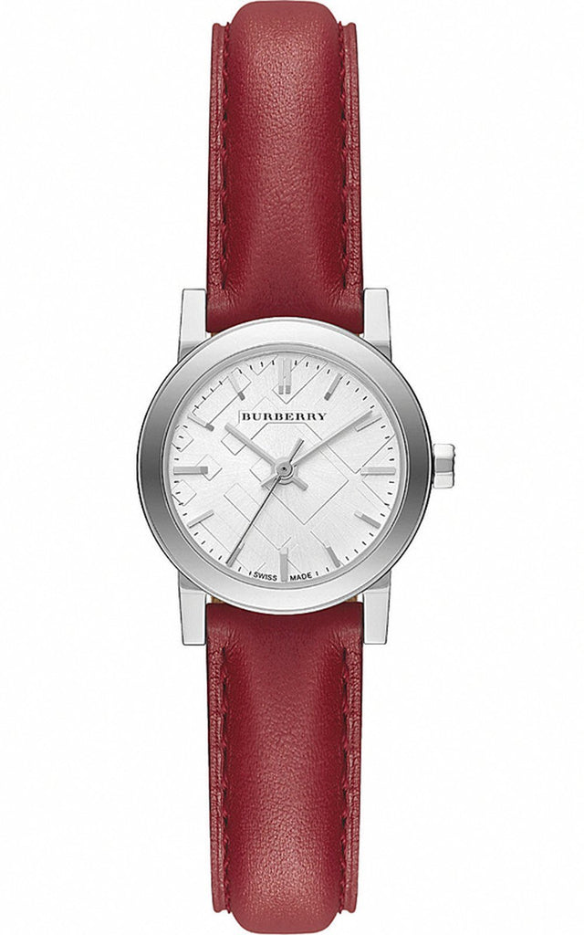 Burberry The City Silver Dial Red Strap Watch for Women - BU9232 Buy Now By Burberry