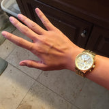 Michael Kors Ritz Chronograph Gold Dial Gold Steel Strap Watch for Women - MK5676 Buy Now By Michael Kors