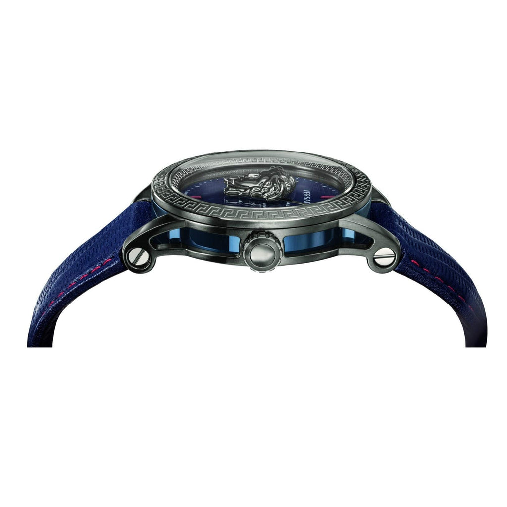 Versace Palazzo Empire Blue Dial Blue Leather Strap Watch for Men - VERD00118 Buy Now By Versace