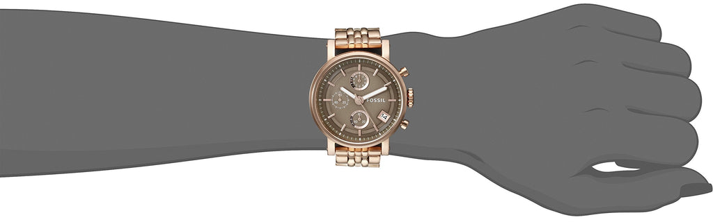 Fossil Boyfriend Chronograph Brown Dial Rose Gold Steel Strap Watch for Women - ES3494 Buy Now By Fossil