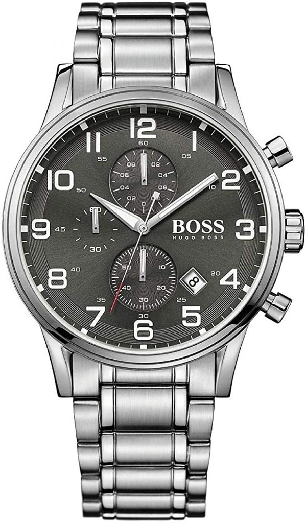 Hugo Boss Aeroliner Black Dial Silver Steel Strap Watch for Men - 1513181 Buy Now By Hugo Boss
