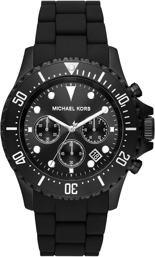 Michael Kors Everest Chronograph Black Dial Black Silicone Strap Watch For Men - MK8980 Buy Now By Michael Kors