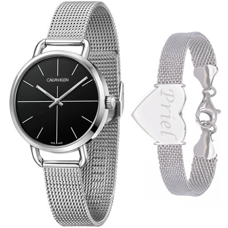 Calvin Klein Even Black Dial Silver Mesh Bracelet Watch for Women - K7B23121 Buy Now By Calvin Klein