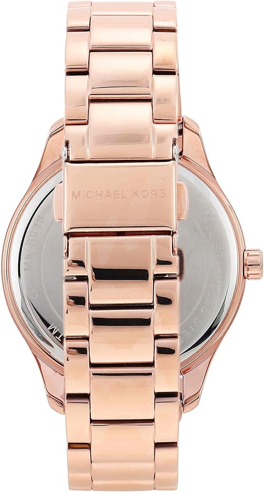 Michael Kors Layton Three Hand Pink Dial Rose Gold Steel Strap Watch For Women - MK6848 Buy Now By Michael Kors