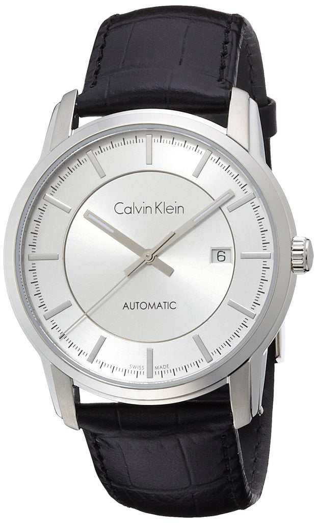 Calvin Klein Infinity Silver Dial Black Leather Strap Watch for Men - K5S341C6 Buy Now By Calvin Klein
