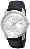 Calvin Klein Infinity Silver Dial Black Leather Strap Watch for Men - K5S341C6 Buy Now By Calvin Klein