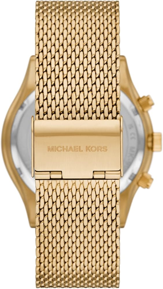 Michael Kors Slim Runway Chronograph Black Dial Gold Mesh Strap Watch For Men - MK9057 Buy Now By Michael Kors