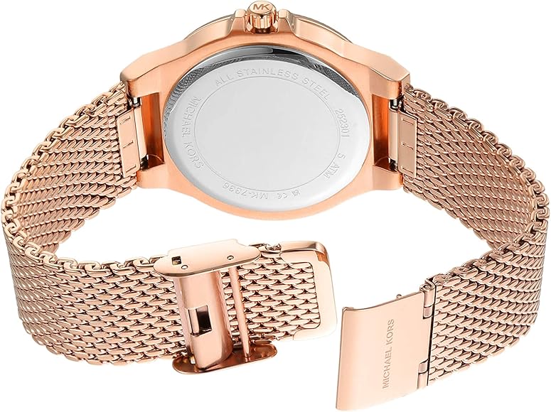 Michael Kors Lennox Three Hand Rose Gold Dial Rose Gold Mesh Strap Watch For Women - MK7336 Buy Now By Michael Kors