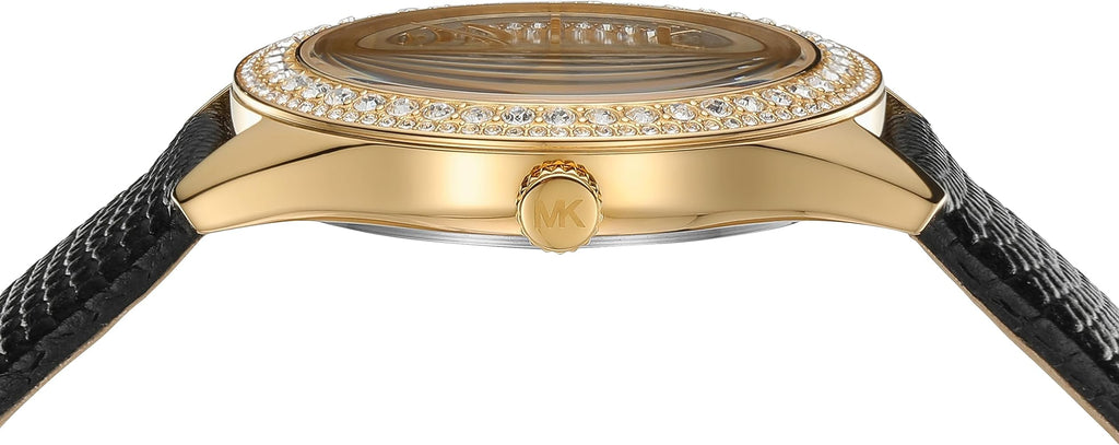 Michael Kors Harlowe Analog White Dial Black Leather Strap Watch For Women - MK2988 Buy Now By Michael Kors