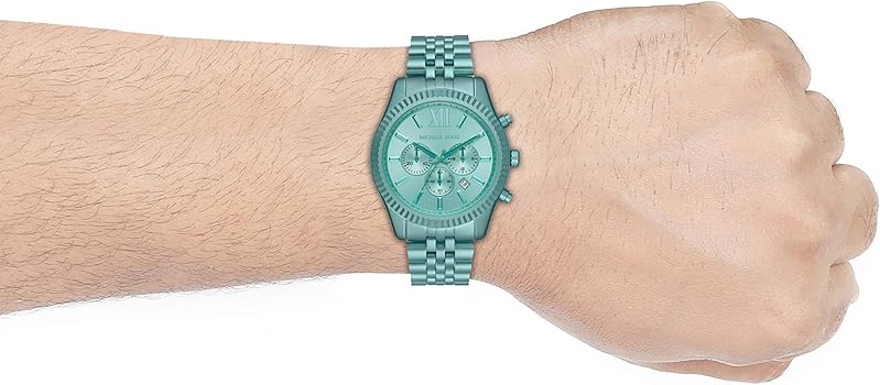 Michael Kors Lexington Chronograph Turquoise Dial Turquoise Steel Strap Watch For Men - MK8793 Buy Now By Michael Kors