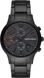 Emporio Armani Renato Chronograph Mother of Pearl Black Dial Black Steel Strap Watch For Men - AR11275 Buy Now By Emporio Armani