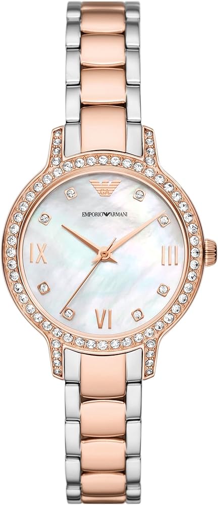 Emporio Armani Cleo Mother of Pearl Dial Two Tone Steel Strap Watch For Women - AR11499 Buy Now By Emporio Armani