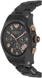 Emporio Armani Valente Ceramica Chronograph Black Dial Black Steel Strap Watch For Men - AR1410 Buy Now By Emporio Armani