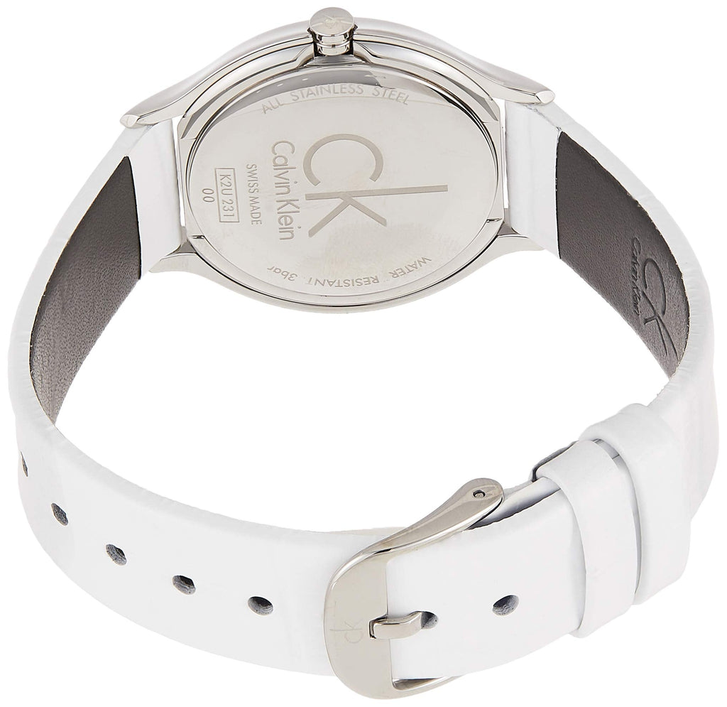 Calvin Klein Skirt White Dial White Leather Strap Watch for Women - K2U231K6 Buy Now By Calvin Klein