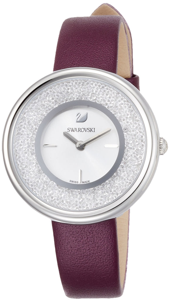 Swarovski Crystalline Silver Dial Purple Leather Strap Watch for Women - 5295355 Buy Now By Swarovski