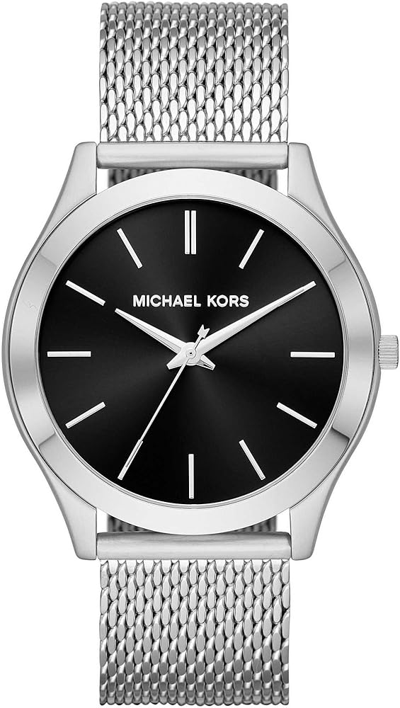 Michael Kors Slim Runway Analog Black Dial Silver Mesh Bracelet Watch For Men - MK8606 Buy Now By Michael Kors